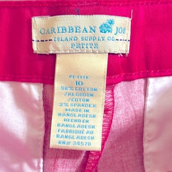 Caribbean Joe Pink Flamingo Print Capri Pants Size 10P Coastal Beach Resort Chic - Picture 4 of 9